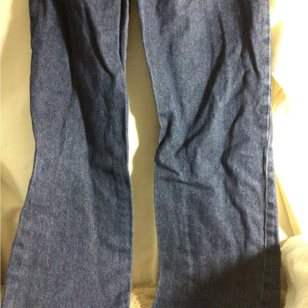 The Children's Place Men's Straight Jeans - Dark Blue with Brown Stitching